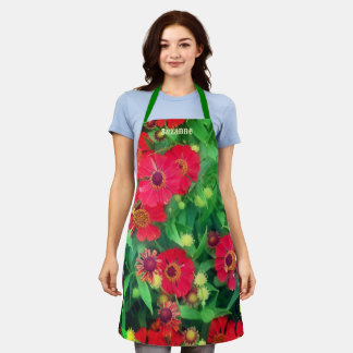 Delantal La naturaleza de las flores de zinnia desvanecidas