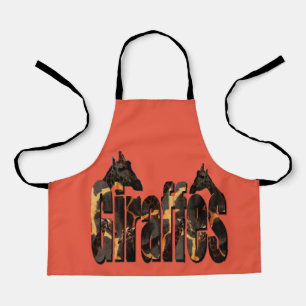 Delantal La Palabra Es Giraffes, Los Niños Imprimen Apron C