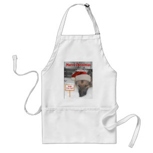Delantal La parada Apron German Shepherd Santa está aquí
