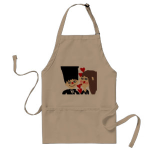 Delantal La pareja Apron ama corazones