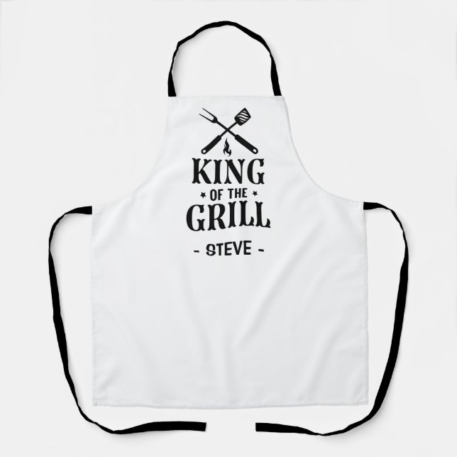 Delantal La parrilla personalizada King of the Grill (Anverso)