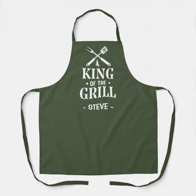 Delantal La parrilla personalizada King of the Grill (Anverso)