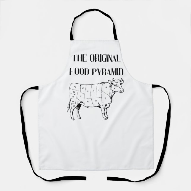 Delantal La pirámide de la comida original (Anverso)