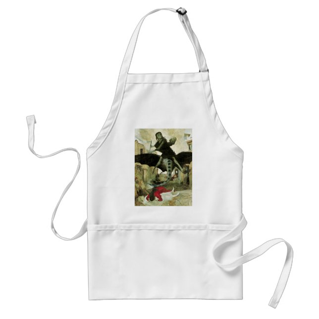 Delantal La plaga de Arnold Bocklin, simbolismo vintage (Frente)