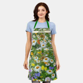 Delantal La pradera de flores silvestres personalizada