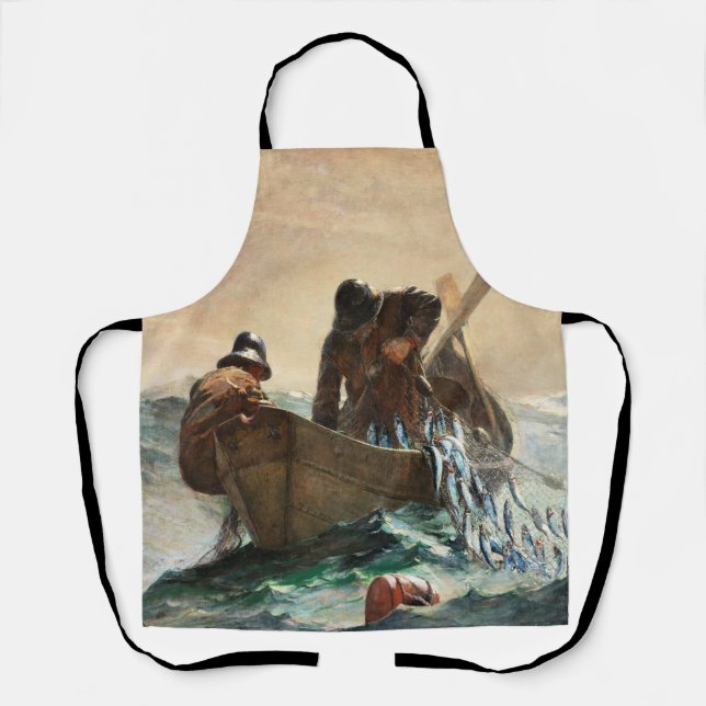 Delantal La red de arenques de Winslow Homer. (Anverso)