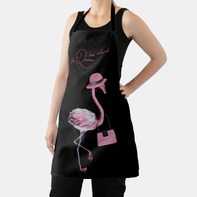 Delantal La Reina Se Ha Retirado Moda Clásica Flamingo Rosa (in situ)