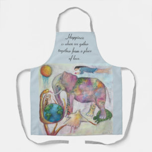 Delantal La reunión de animales caprichosos Art Apron