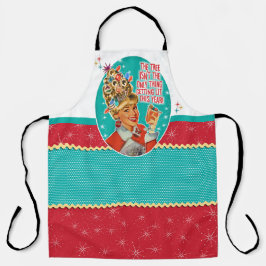 Delantal La señora retro de las tipsy se vuelve Navidades b