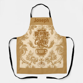 Delantal La vida empieza con el café