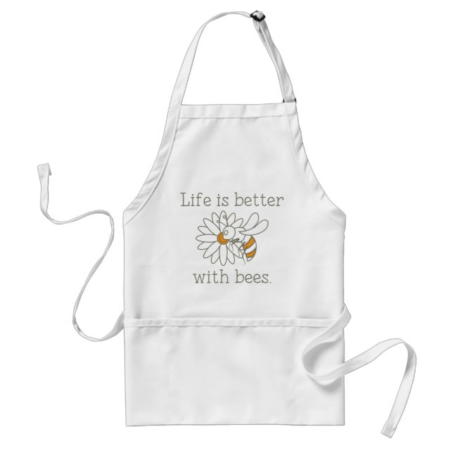 Delantal La vida es mejor con las abejas (Frente)