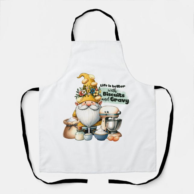 Delantal La Vida Es Mejor Con Los Biscuits Y La Gravedad (Anverso)