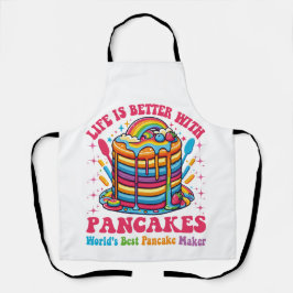 Delantal La vida es mejor con los panqueques Día de la Comi