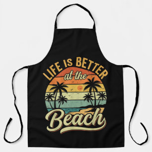 Delantal La vida es mejor en la playa vacaciones de verano 