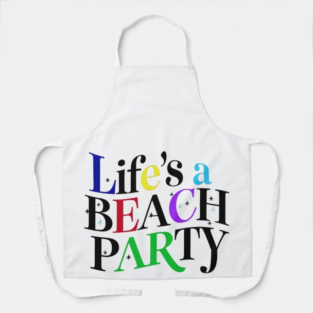 DELANTAL LA VIDA ES UN FIESTA DE PLAYA (Anverso)