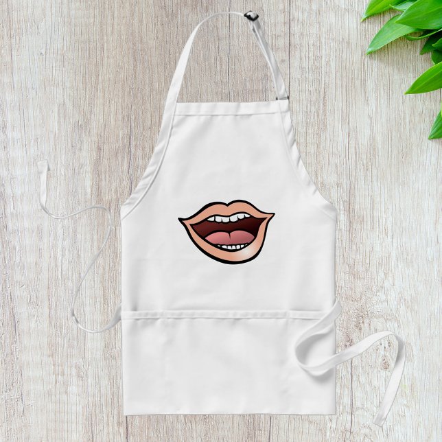 Delantal Labios Boca Dientes Lengua Abierta (Subido por el creador)