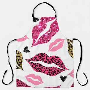 Delantal Labios brillantes: Patrón de moda Leopard