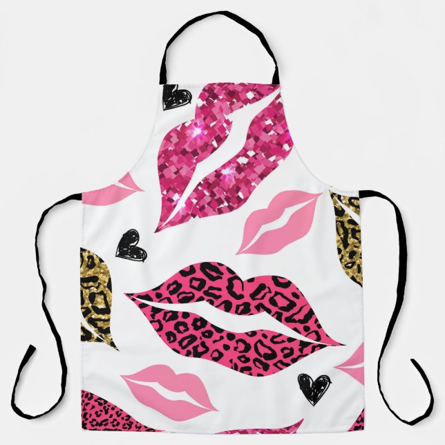 Delantal Labios brillantes: Patrón de moda Leopard (Anverso)