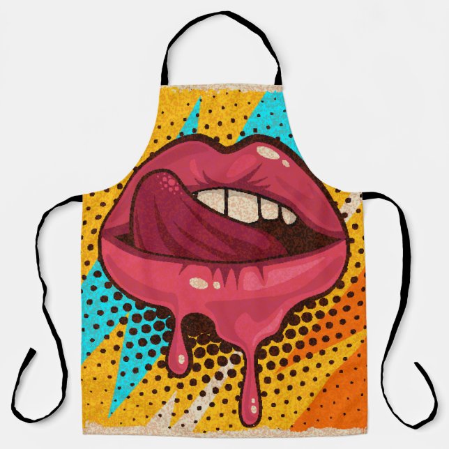 Delantal Labios de pop Art: moda vintage (Anverso)