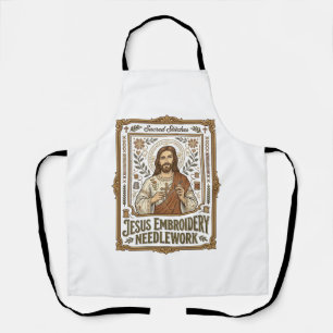 Delantal Labor de aguja bordada Jesús Labor de aguja bordad