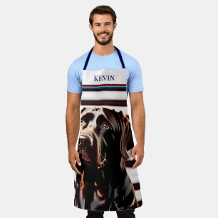 Delantal Laboratorio de chocolate ruso con bandera estadoun