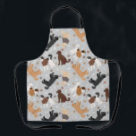 Delantal Labradoodle / Goldendoodle Bones and Paws Apron<br><div class="desc">Cute Labradoodle / Goldendoodle dogs sit and stand and rollover with cream,  apricot,  chocolate,  black and parti coats with scattered dog bones and pawprints pattern.</div>