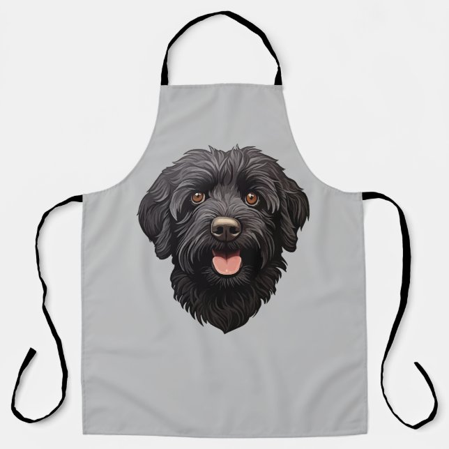 Delantal Labradoodle Perro Negro (Anverso)