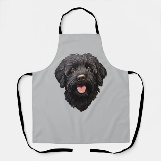 Delantal Labradoodle Perro Negro (Anverso)