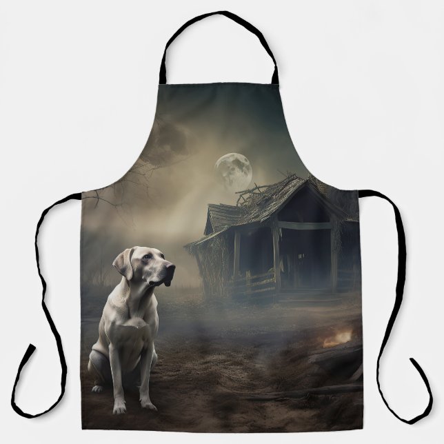 Delantal Labrador Halloween Aterrador (Anverso)