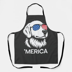 Delantal Labrador Patriótico Bandera Americana Cuatro de Ju