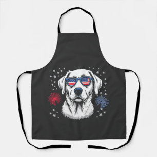 Delantal Labrador patriótico con gafas de sol de EE. UU.