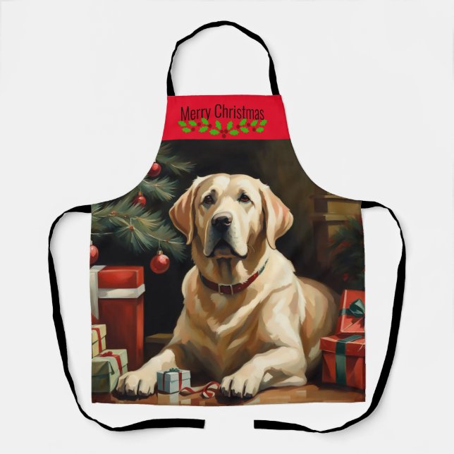 Delantal Labrador Recuperador Navidades (Anverso)
