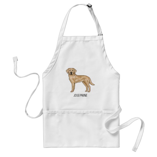 Delantal Labrador Retriever Amarillo Perro Lab Cute Nombre  (Frente)