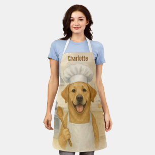 Delantal Labrador Retriever Chef Personalizado con Acuarela