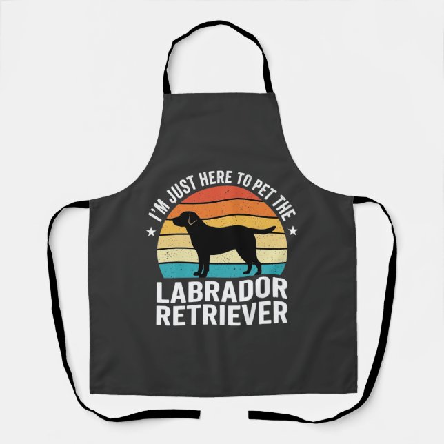 Delantal Labrador Retriever Perro Retro Acariciando (Anverso)