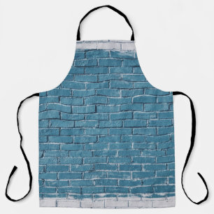 Delantal Ladrillos de hormigón gris pintados de azul