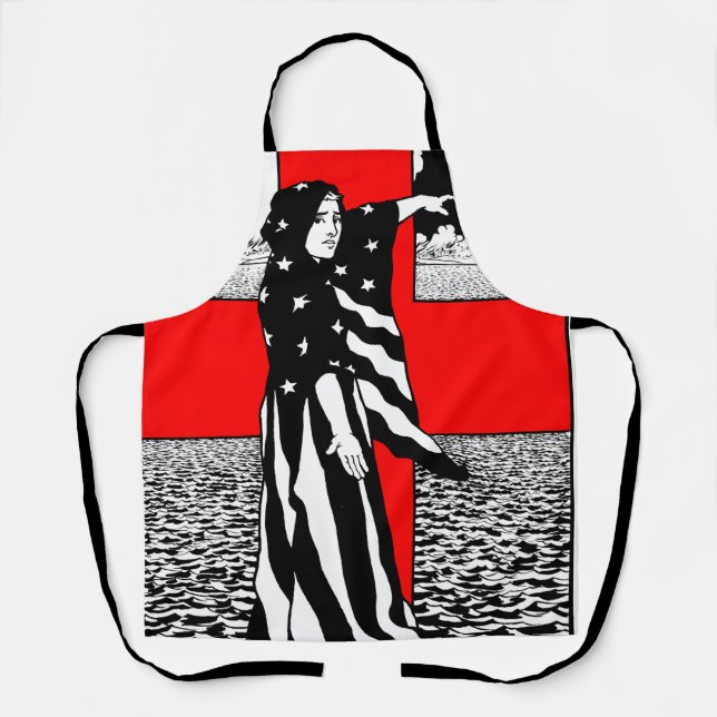 Delantal Lady Liberty WWI Poster Patriótico Estadounidense  (Anverso)