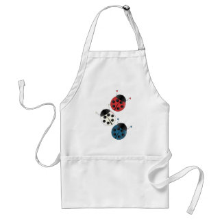 Delantal Ladybugs de blanco y azul rojo