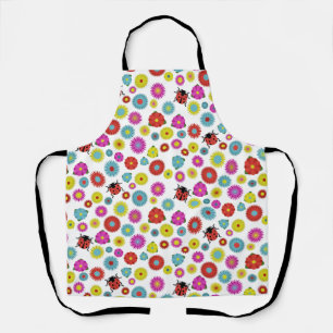 Delantal Ladybugs en el jardín entre las flores