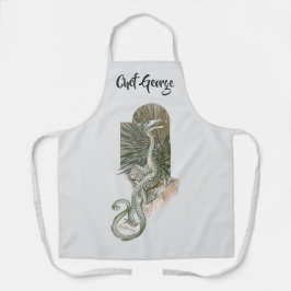 Delantal Lagarto Dragón Mitológico en Rocas, Mitología Vint
