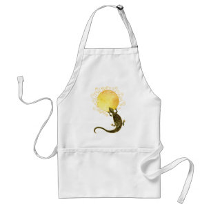 Delantal Lagarto elegante que lleva a cabo el Sun