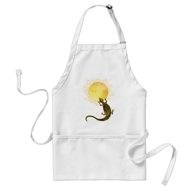 Delantal Lagarto elegante que lleva a cabo el Sun (Frente)