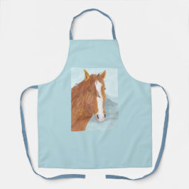 Delantal Lago Brown Wild Horse Blue Mountain - acrílico.