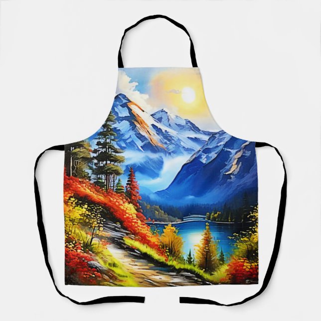 Delantal Lago de montaña: Vista panorámica (Anverso)