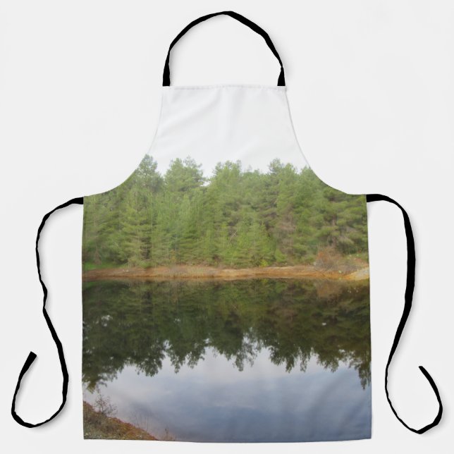 Delantal Lago de reflexión de árbol de pino (Anverso)