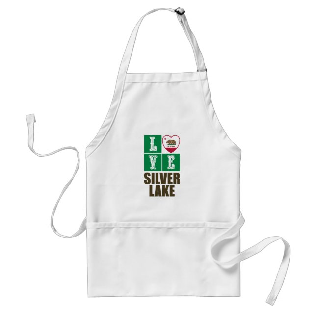 Delantal Lago Plateado de Corazón de Bandera Estatal de la  (Frente)