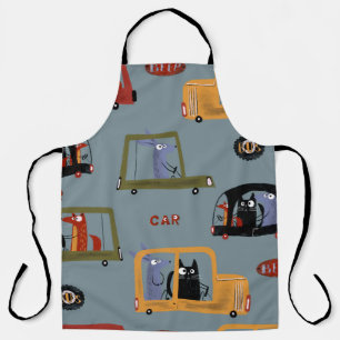 Delantal Lápiz digital dibujado a mano color pastel transpa