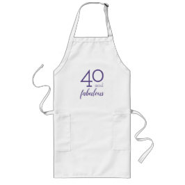 Delantal Largo 40 y Apron Fabuloso, Violeta y Blanco