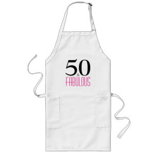 Delantal Largo 50 y Fabuloso Apron de regalo de cumpleaños número