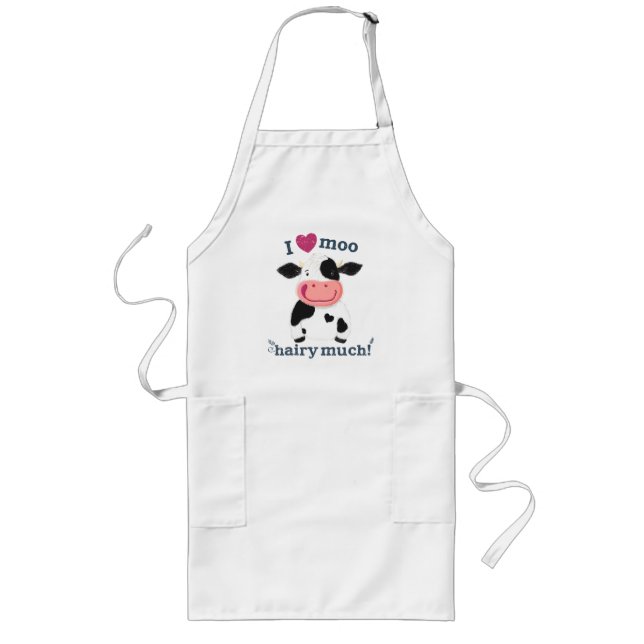 Delantal Largo ¡A Little Holstein Le Ama Mucho! (Frente)